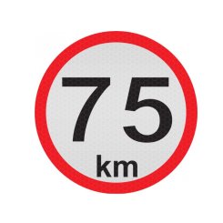 Samolepka reflexná rýchlosť 75 km, priemer 200 mm